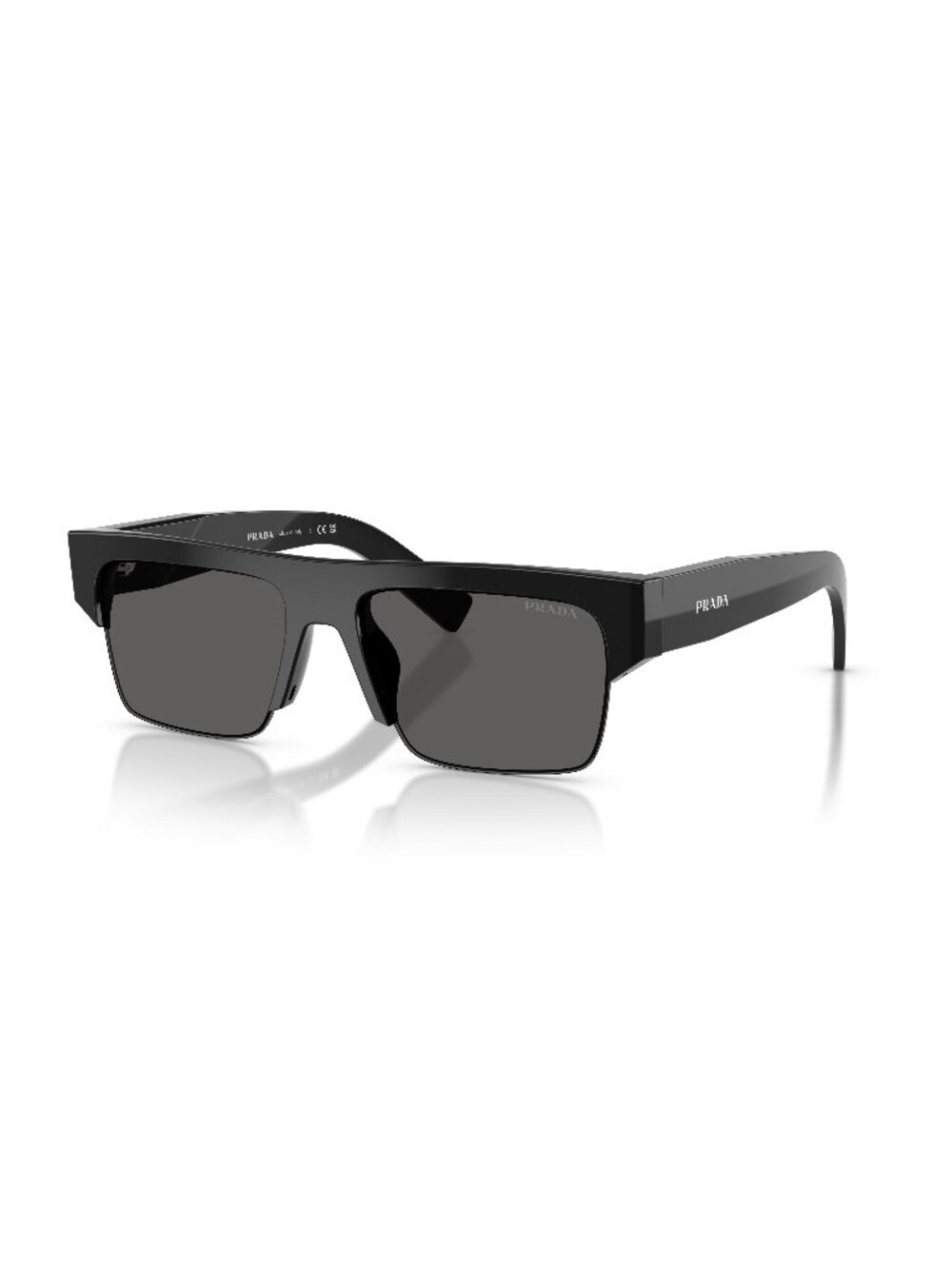 New Prada Men's Sunglasses Black Acetate Frame PR D12SU 16K20Z 55